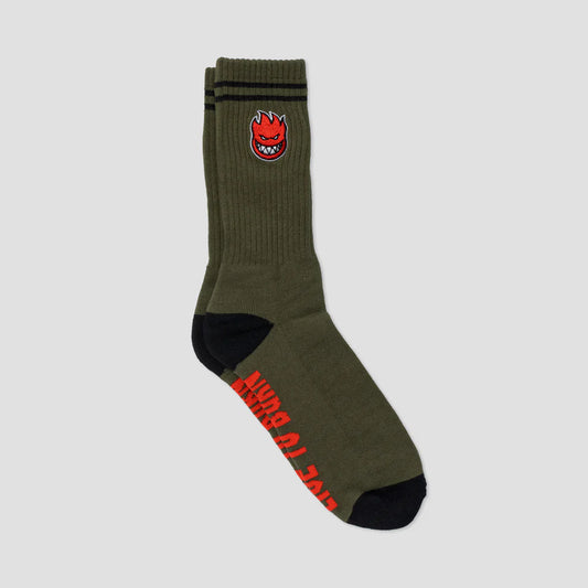 Spitfire Bighead Fill Emb Socks (Olive/Black/Red) - O/S