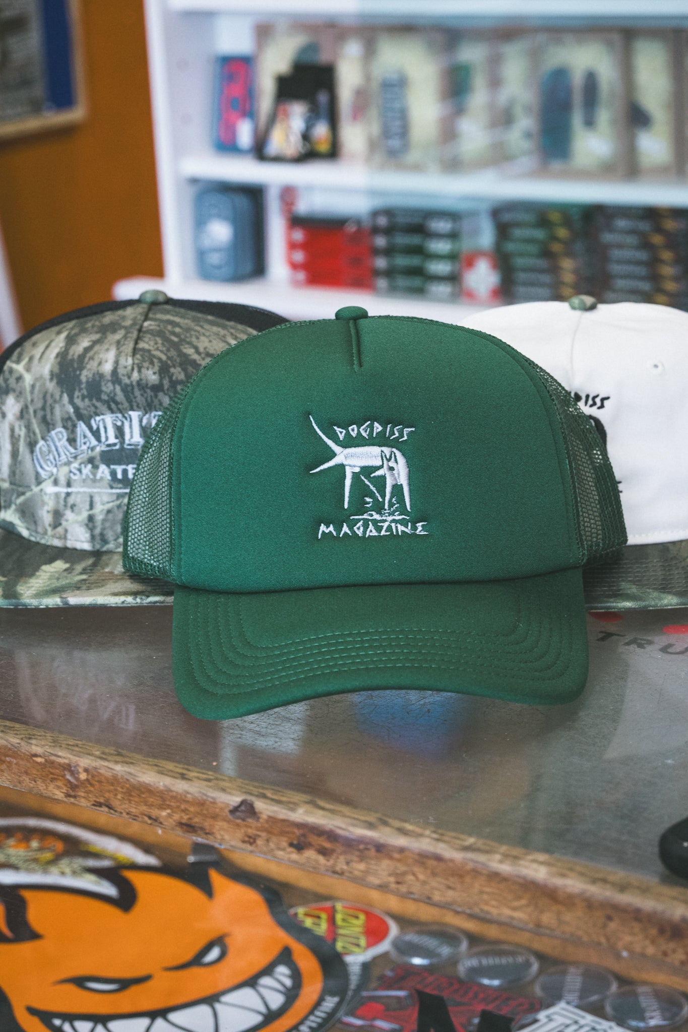 Dogpiss Magazine Delta Mojo Forest Green / Silver Foam Trucker