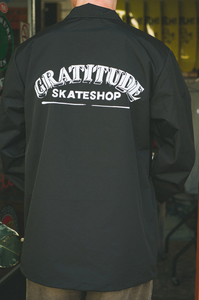 Gratitude Skateshop Mr Finbar Coach Jacket Black /White