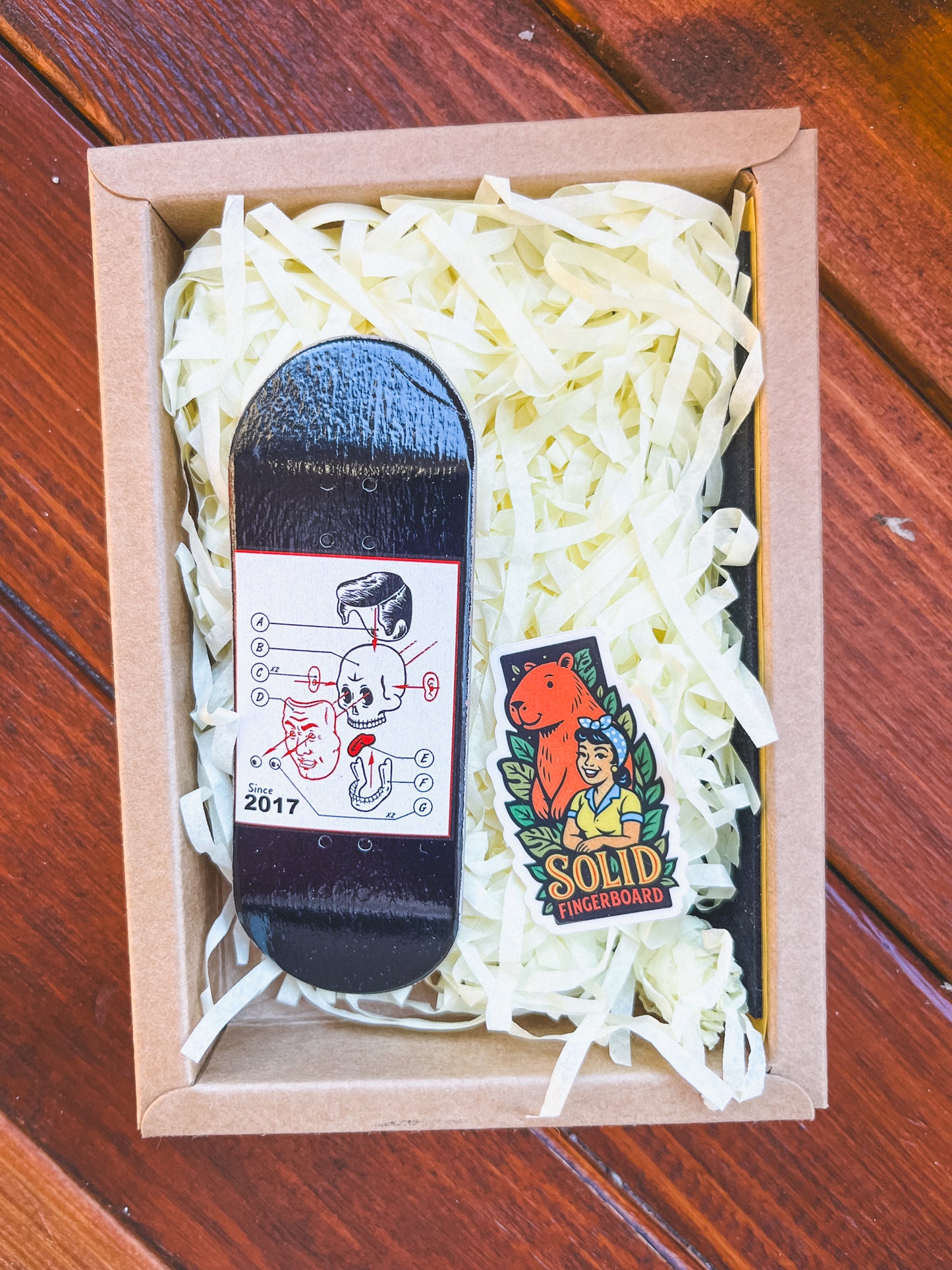 Solid Fingerboards Deck in Box 'Exploded Diagram' Graphic Popsicle