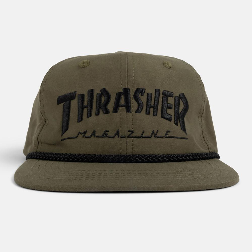 Thrasher Rope Snapback Cap Olive / Black