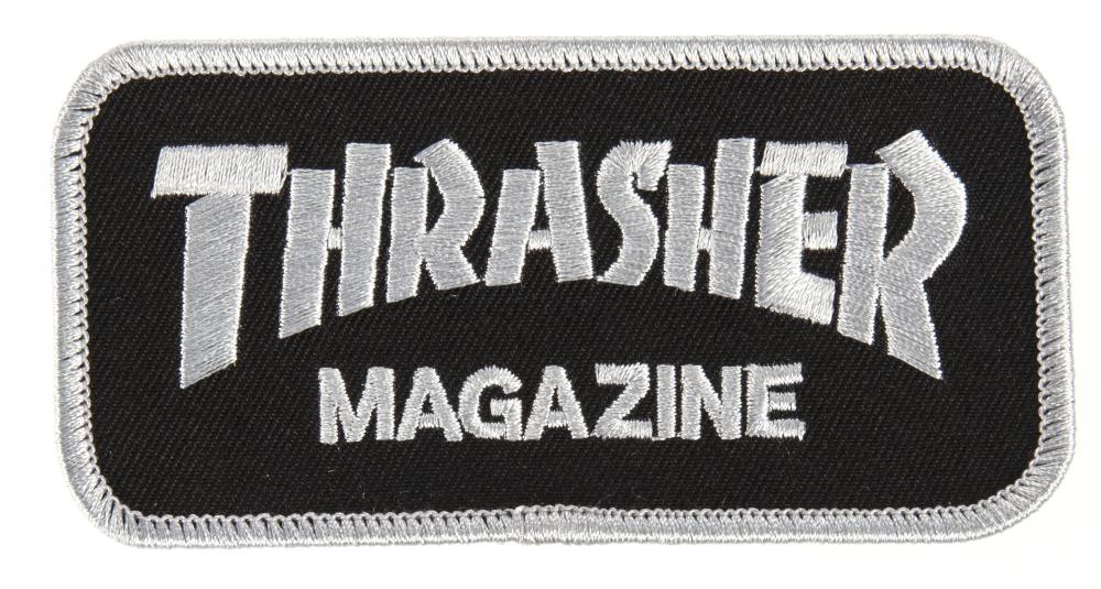 Thrasher Magazine Logo Black / Silver 4" Patch