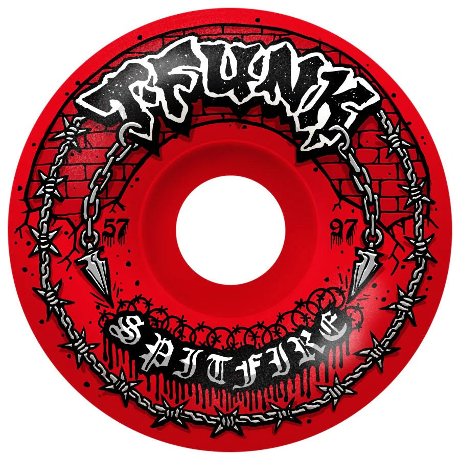 Spitfire Wheels T-Funk Raw F4 97 Radial Full 57mm (Red)