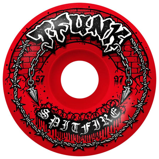Spitfire Wheels T-Funk Raw F4 97 Radial Full 57mm (Red)