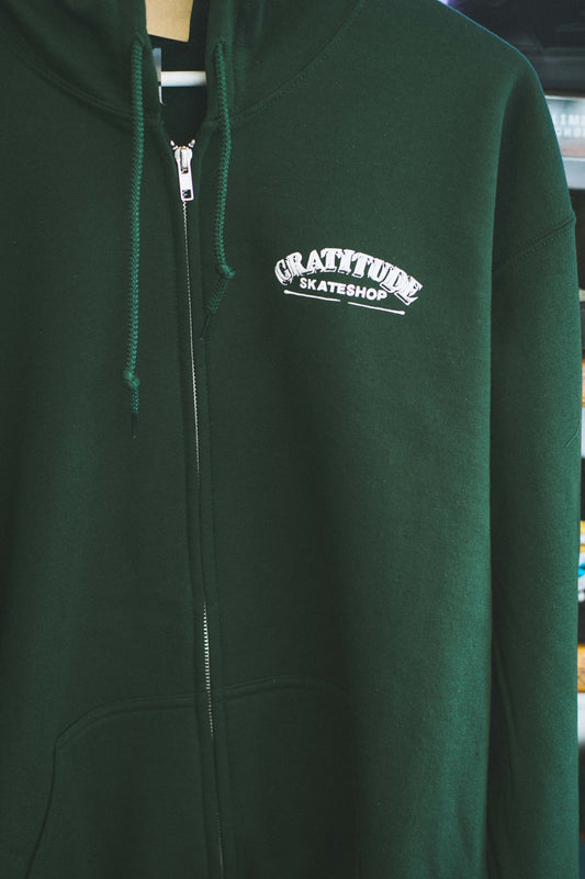 Gratitude Skateshop Mr Finbar Zip Hood Forest