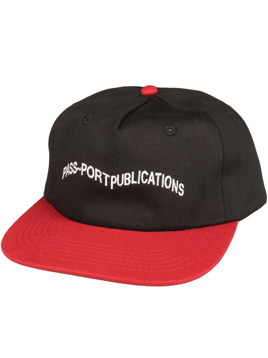 Pass~Port Publish 5 Panel Cap (Black/Red)