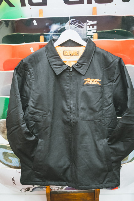 AntiHero Basic Eagle Stash Jacket Black w/ Orange Embroidery