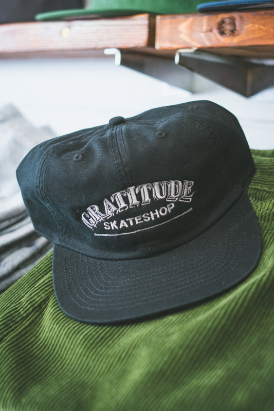 Gratitude Skateshop Mr Finbar Snapback Cap Black / Silver