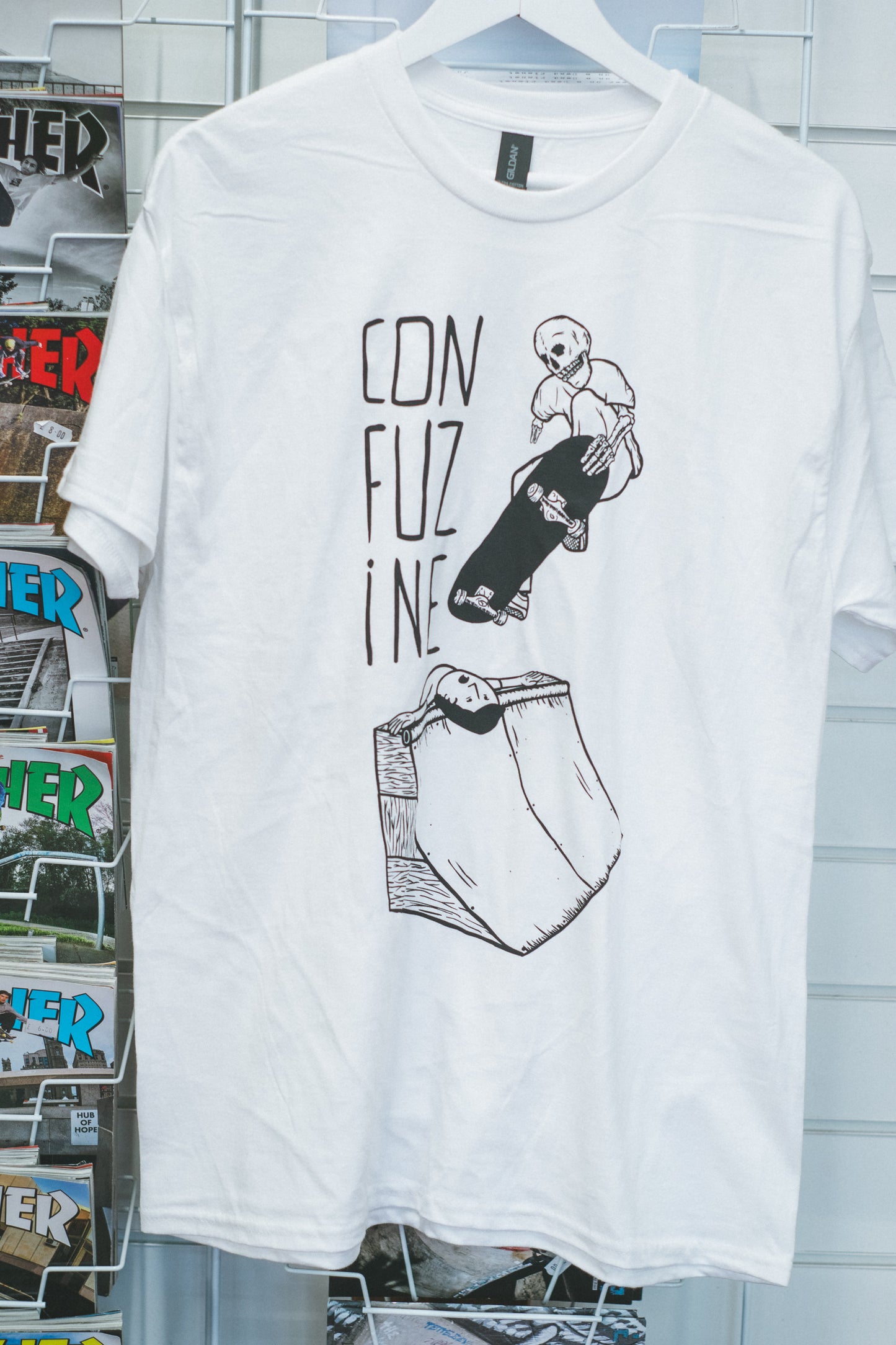 Confusion Skateboard Magazine 'Sacrifice' White T-Shirt