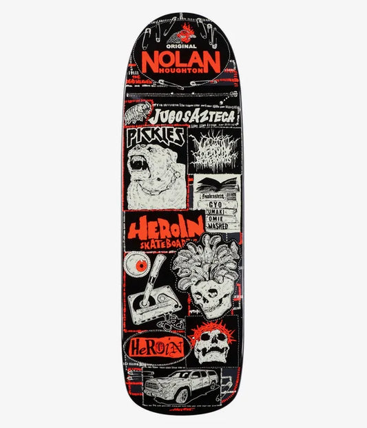 Heroin 10.1” Nolan Shovel Nose Deck Black Dipped