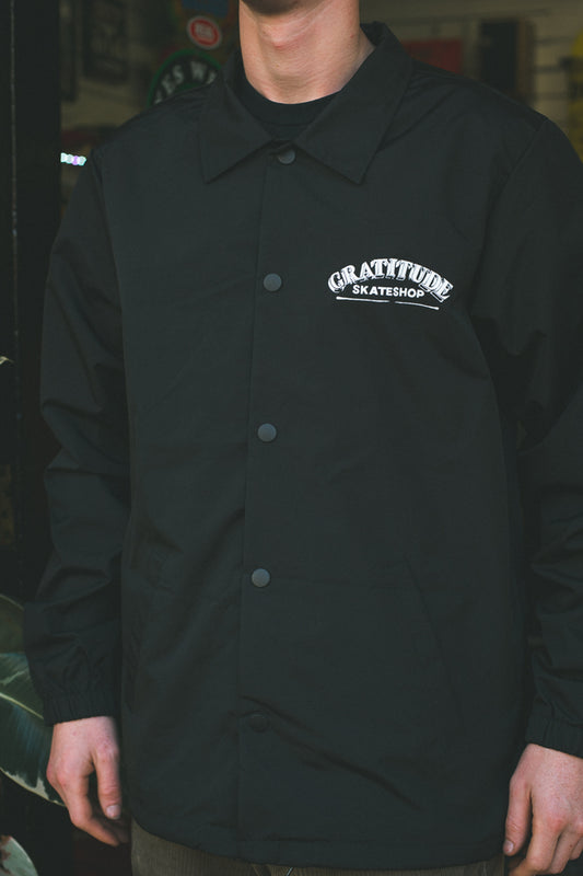 Gratitude Skateshop Mr Finbar Coach Jacket Black /White