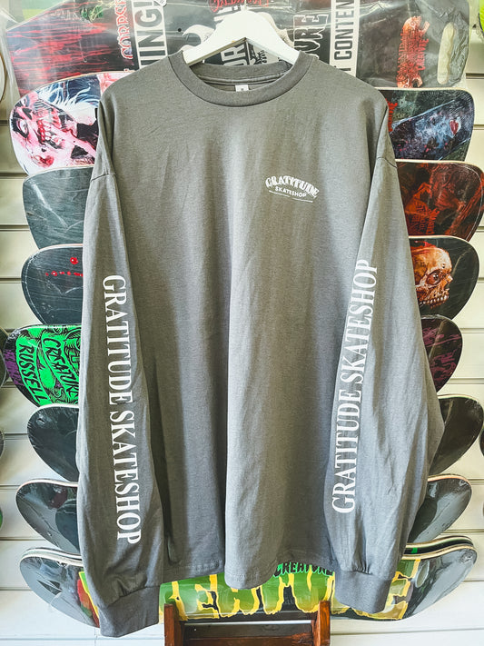 Gratitude Skateshop Team Longsleeve Charcoal/White