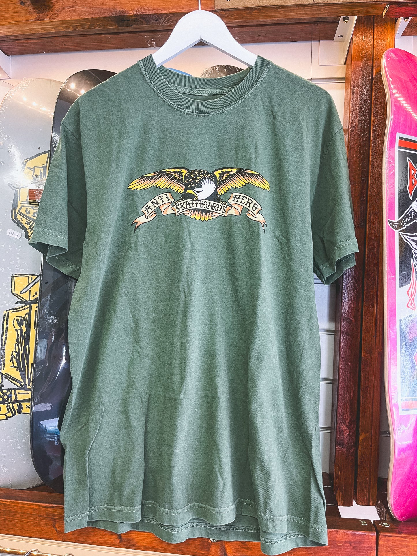 Antihero Premium Pigment Dye T-Shirt Army Green