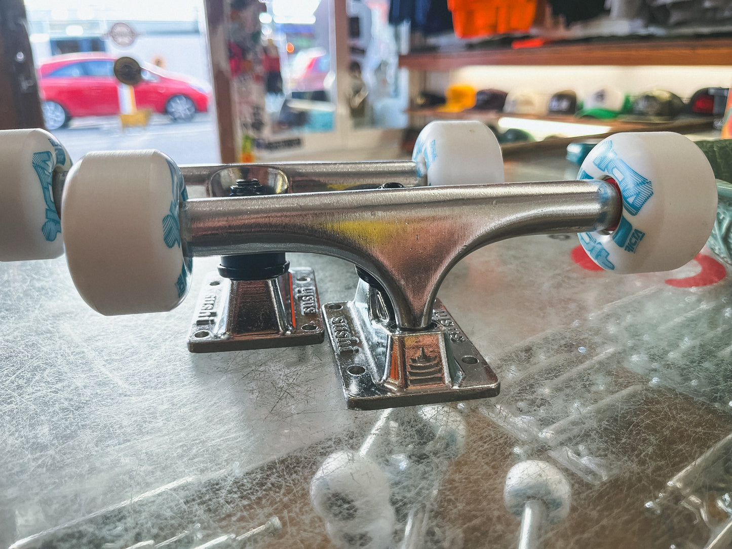 Sushi Hollow Trucks with Ricta Sparx 51mm 99a Wheels and Spitfire Burners Bearings Undercarriage Kit (for Decks 8.38 to 8.75")