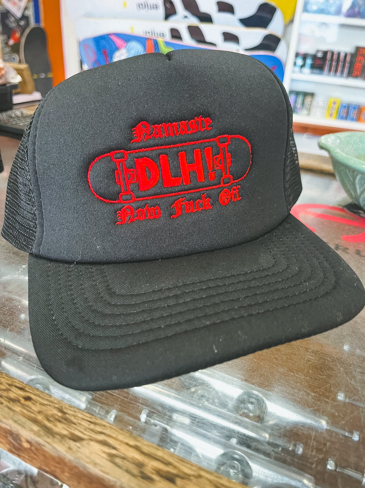 DLH Namaste Now Fuck Off Trucker Cap