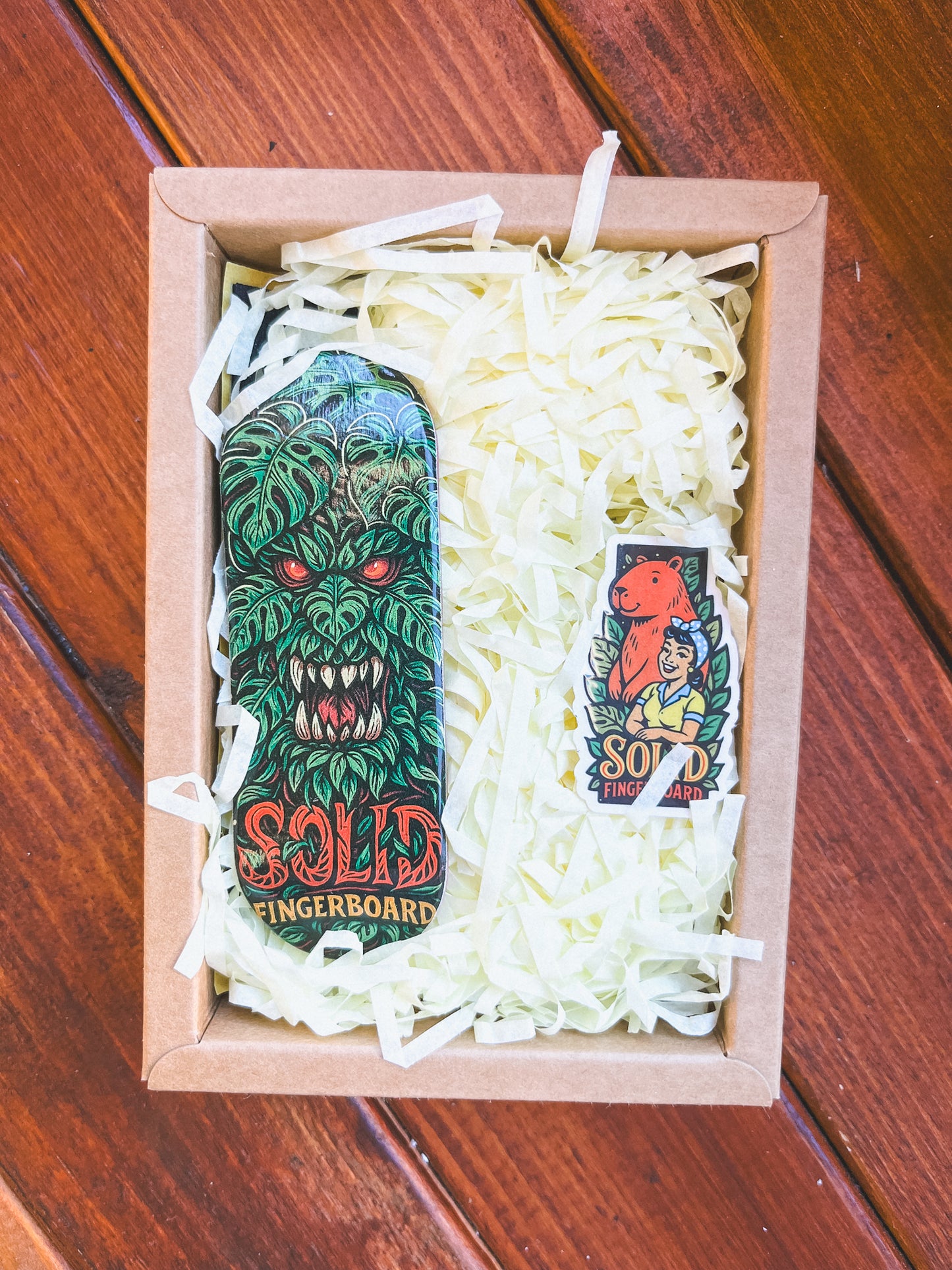 Solid Fingerboards Deck in Box Tree Monster Graphic Popsicle