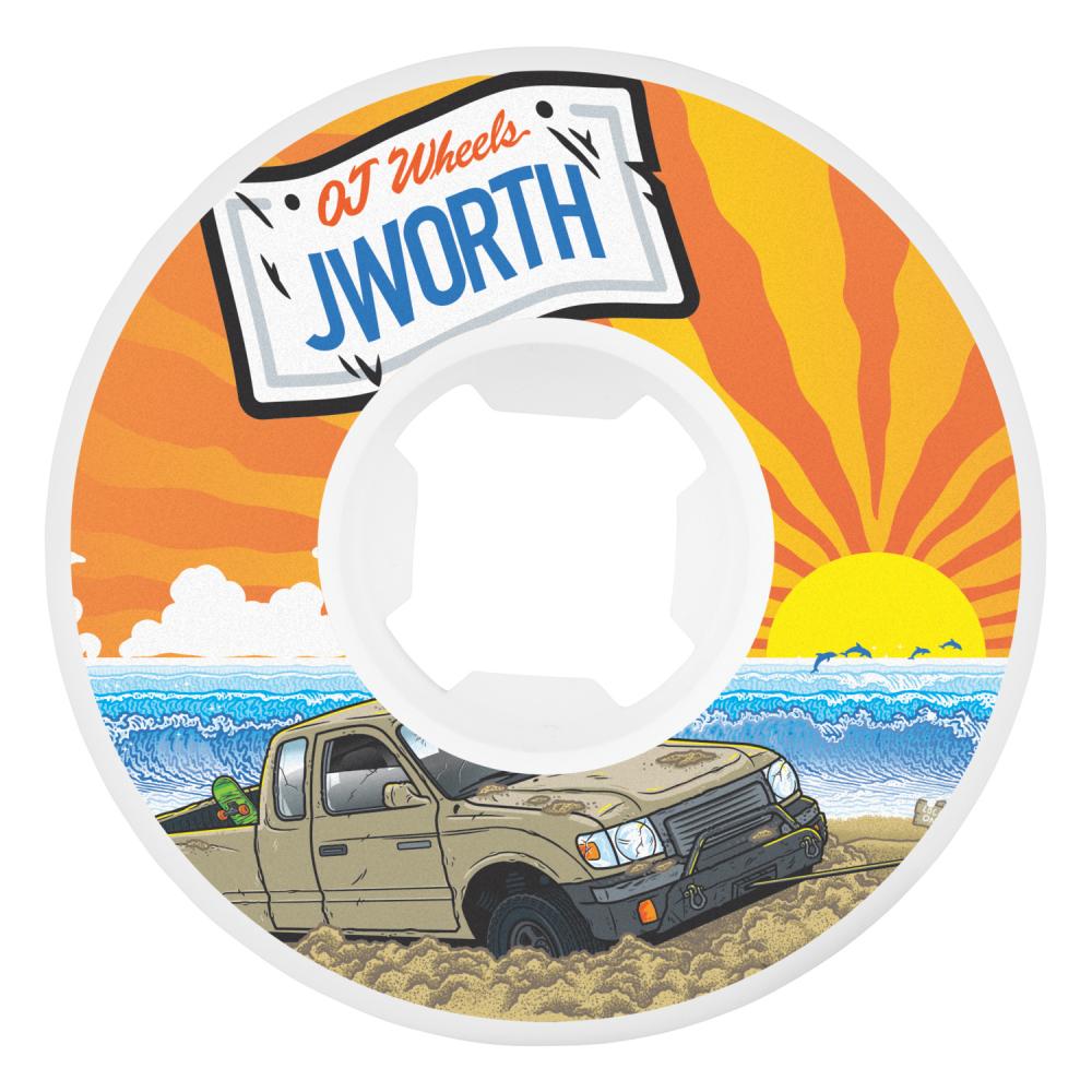OJ Wheels Worthington Elite Hardline 99a White 54mm Wheels