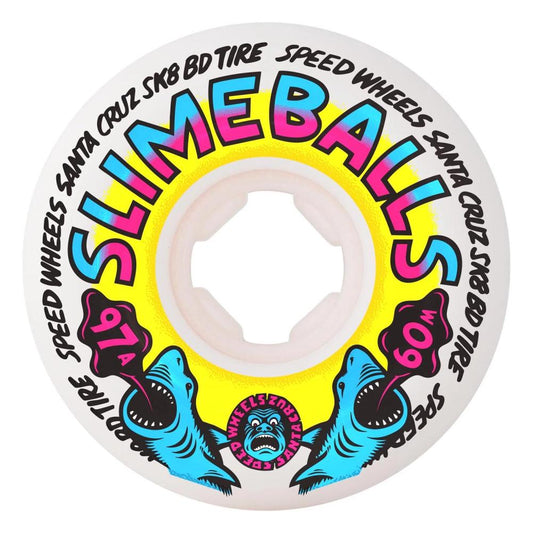 Slime Balls Wheels Heritage Shark Spew Vomits 97a White 60mm Wheels