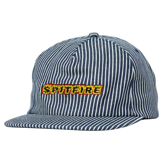 Spitfire Flames Script Indigo / White Snapback Cap