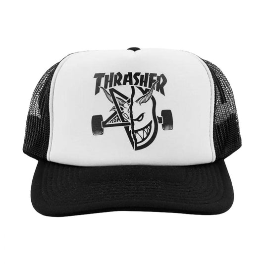 Thrasher x Spitfire Cap Thrash & Burn Trucker Black/White