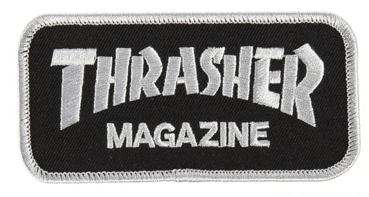 Thrasher Magazine Logo Black / Silver 4" Patch