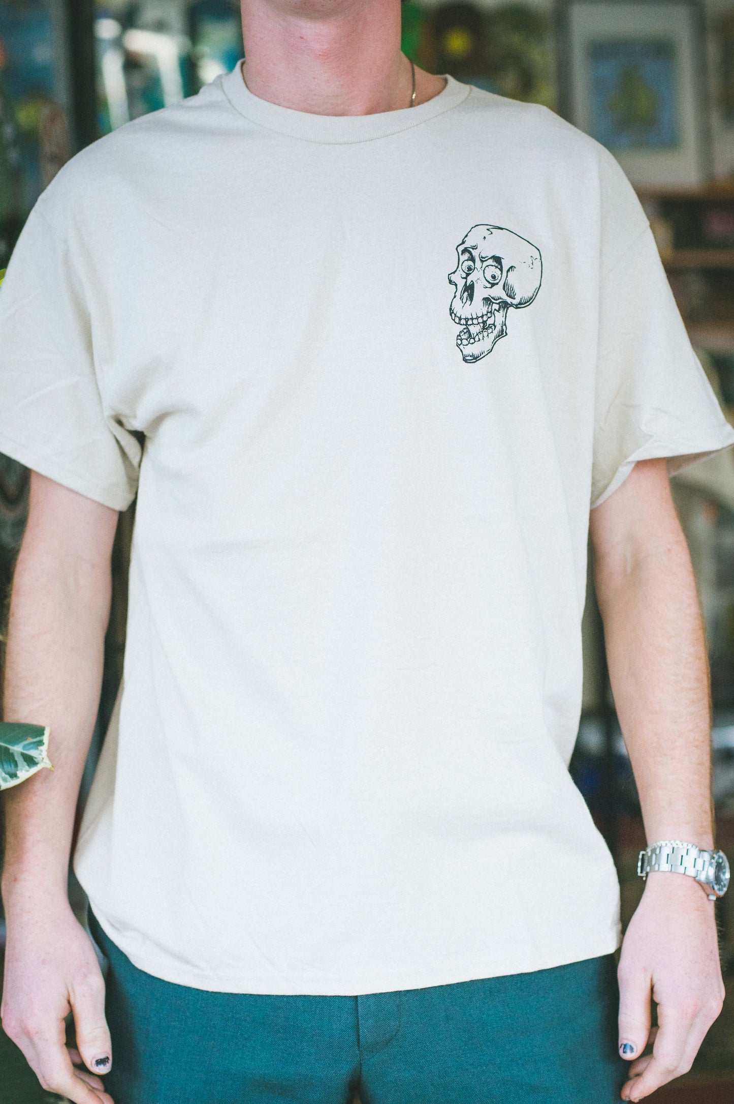 DLH 'Feekster Boozy Skull' Sand T-Shirt
