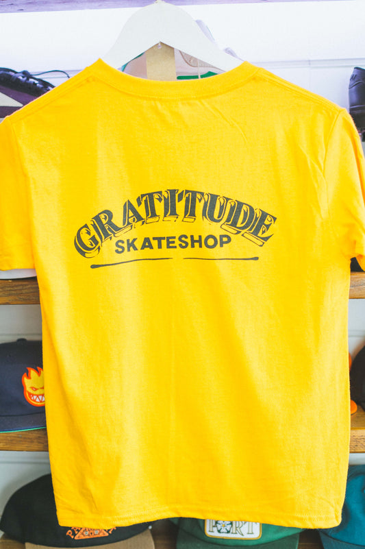 Gratitude Skateshop Mr Finbar Kids T-Shirt Gold/Black