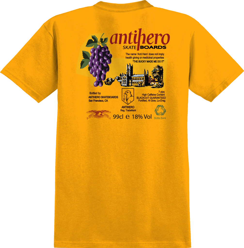 AntiHero The Bucky Tee (Gold W/ Multi Color Prints)