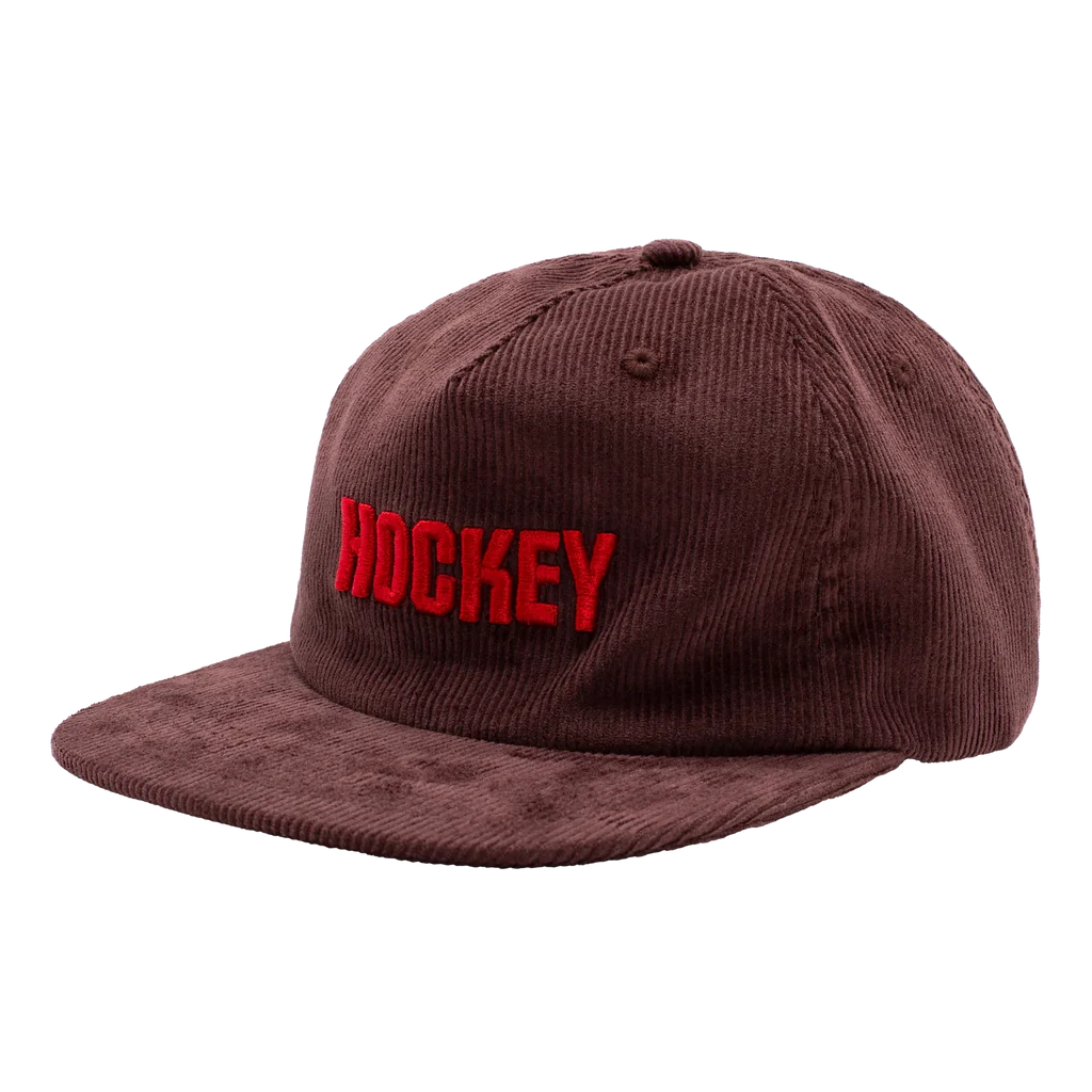 Hockey Corduroy 5-Panel Hat (Brown)