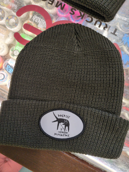 Dogpiss Magazine Ribbed Beanie Army Green