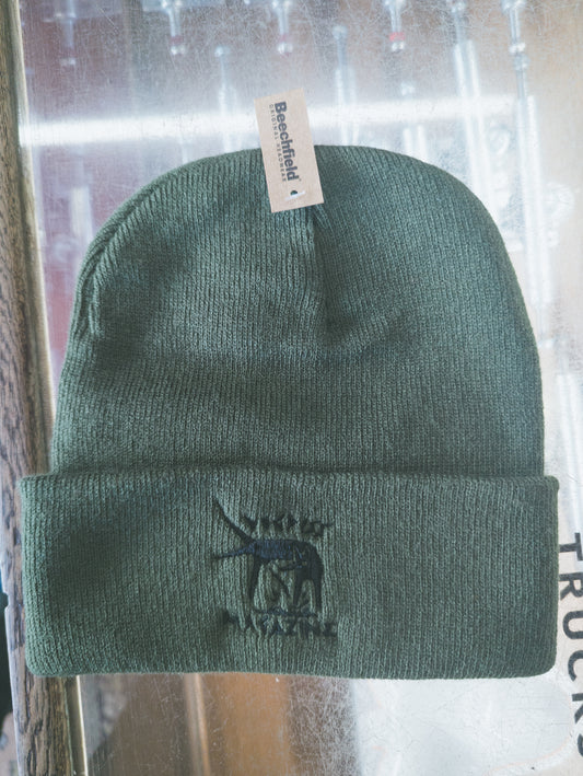 Dogpiss Magazine Delta Mojo Army Green Embroidered Beanie.