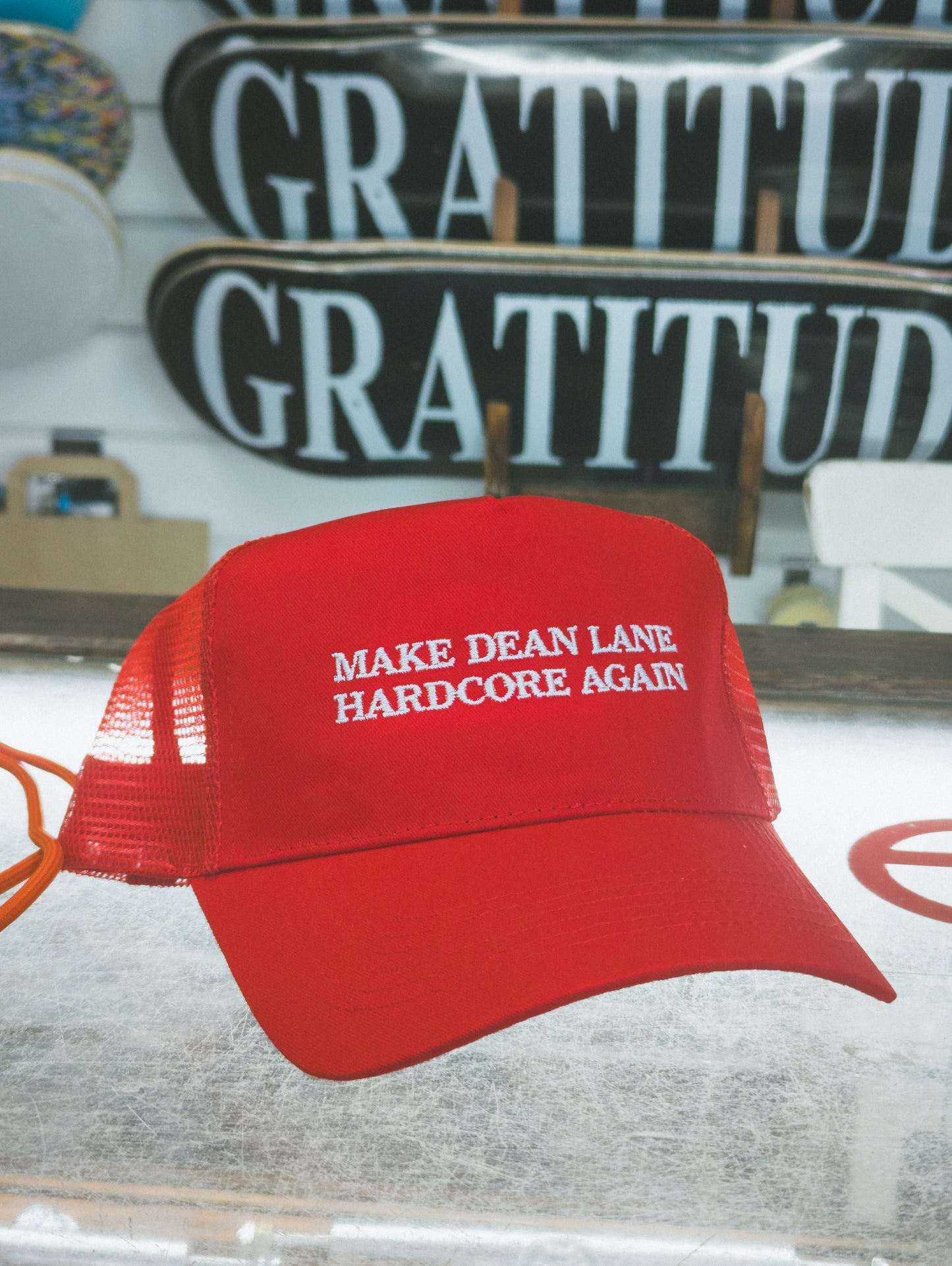 DLH 'Make Dean Lane Hardcore Again' Red/White Trucker Cap