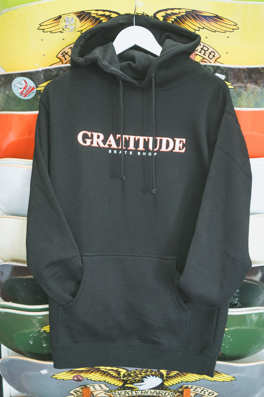 Gratitude Skateshop OG Logo Black / White / Red Premium Hood