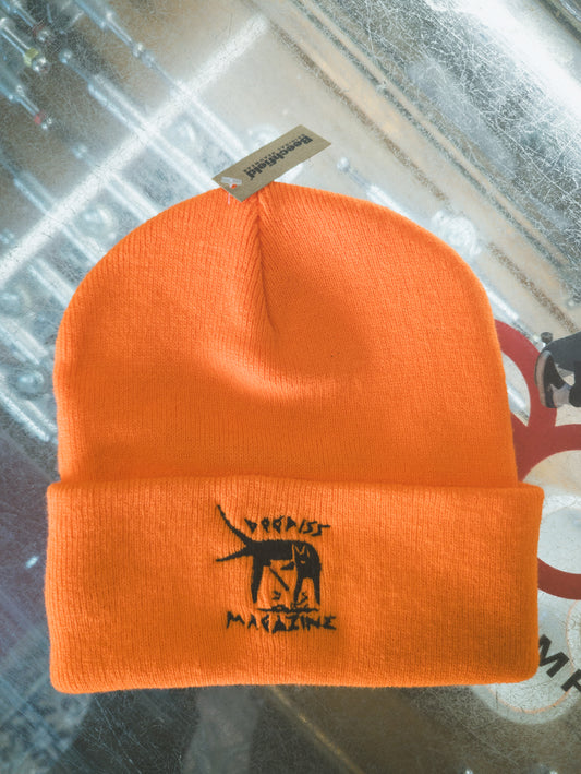 Dogpiss Magazine Delta Mojo Fluro Orange Embroidered Beanie.