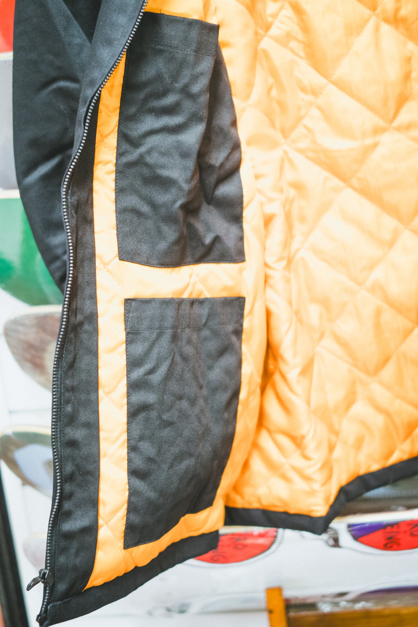 AntiHero Basic Eagle Stash Jacket Black w/ Orange Embroidery