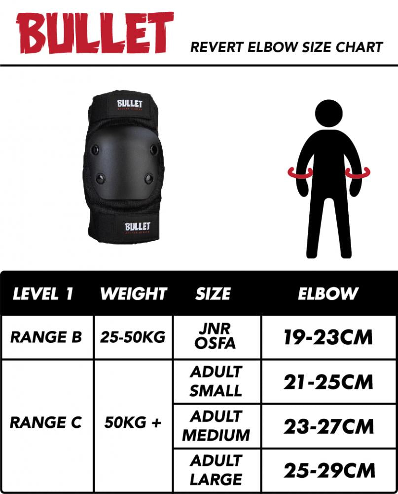 Bullet Pads Revert Elbow Black (Sizes in Listing)