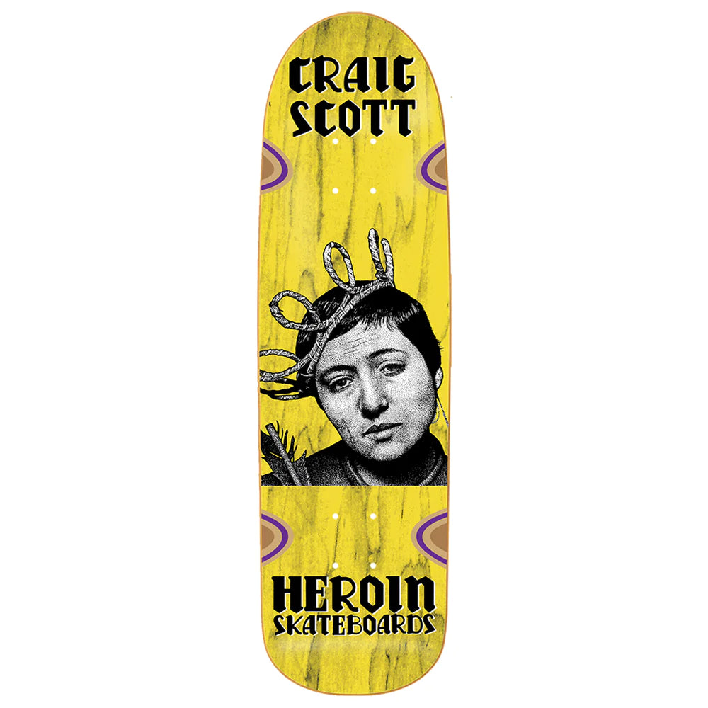 Heroin Skateboards Craig 'Questions' Scott Joan 9.5" Deck (Colour will Vary)