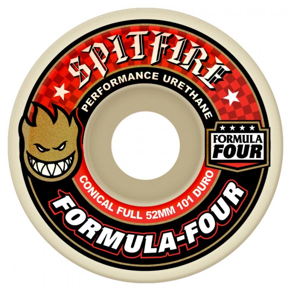 Spitfire Formula Four Conical 101DU (Red print) Natural 56mm Wheels